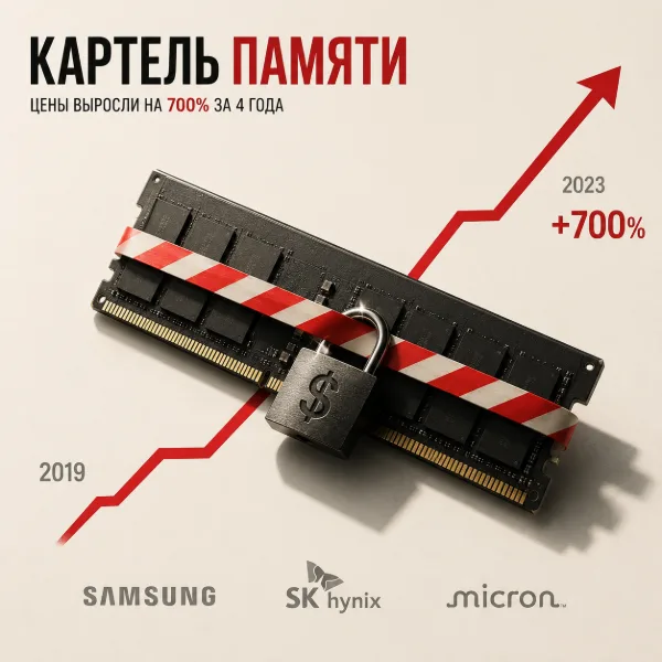 Обложка DRAM-сговор: Samsung, SK hynix и Micron обвиняют в росте цен на память на 700%