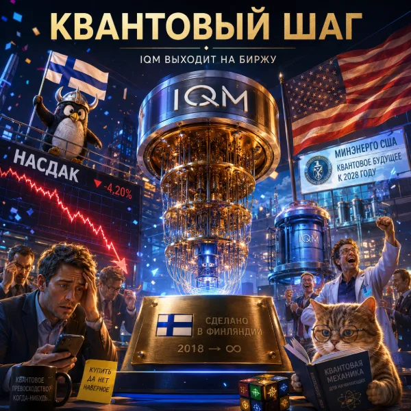 Обложка IQM на Nasdaq: финский квантовый стартап вышел на биржу за $1,9 млрд, но акции просели