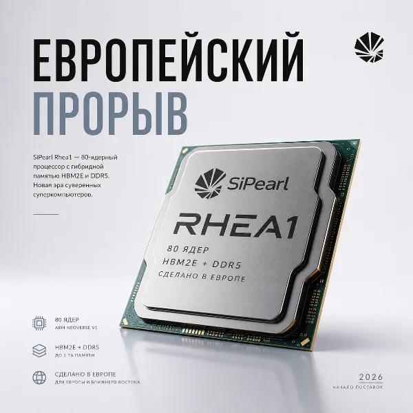 Обложка SiPearl Rhea1: 80-ядерный процессор Европы заработал с первого раза