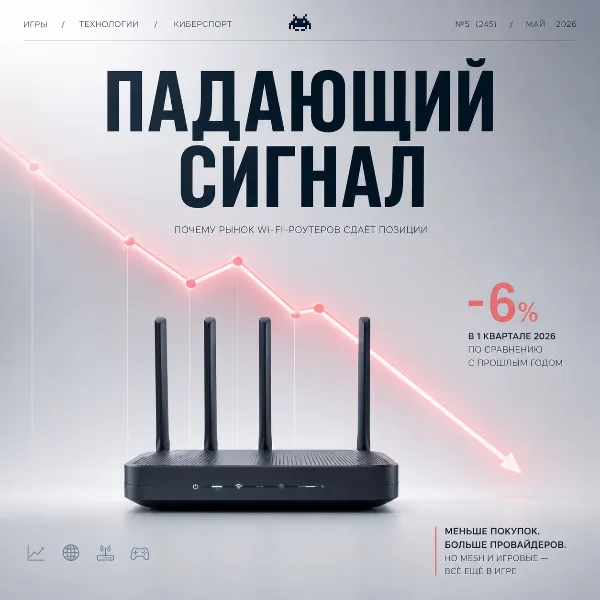 Обложка Рынок Wi-Fi-роутеров упал на 6% в 2026 году: кто теряет позиции, а кто растёт