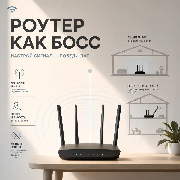 Обложка Как правильно расположить роутер и антенны для сильного Wi-Fi дома