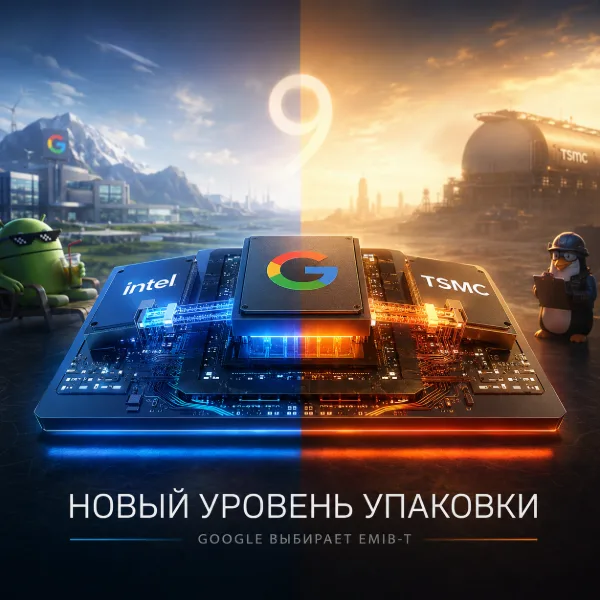Обложка Google выбрала Intel EMIB-T вместо TSMC CoWoS для TPU