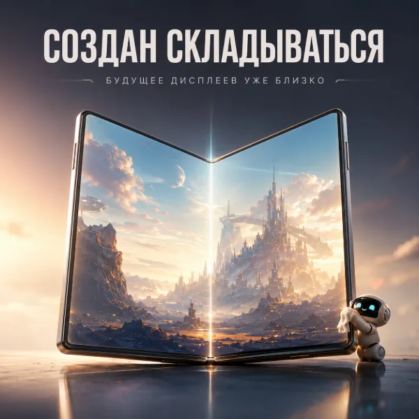 Обложка Samsung Flex Titanium: экран Galaxy Z Fold 8 без заметной складки