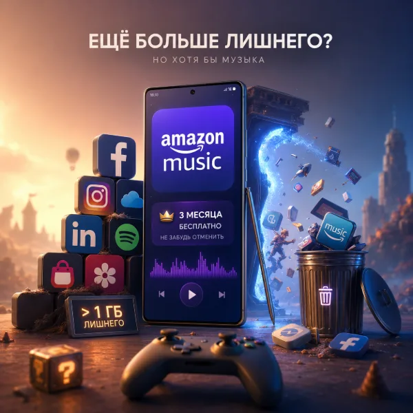 Обложка Samsung предустановит Amazon Music на Galaxy: три месяца подписки бесплатно