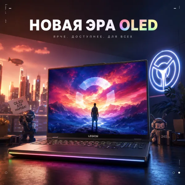 Обложка Lenovo Legion R9000P: первый в мире ноутбук с напечатанным OLED-экраном (IJP OLED) от TCL CSOT