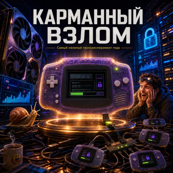 Обложка Инженер портировал утилиту для взлома паролей на Gameboy Advance — она в 30 миллионов раз медленнее современного ПК