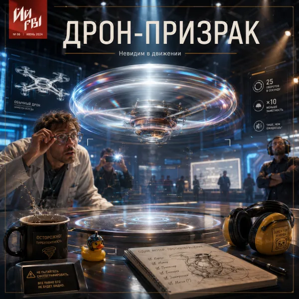 Обложка Дрон Phantom Twist вращается 25 раз в секунду и становится почти невидимым