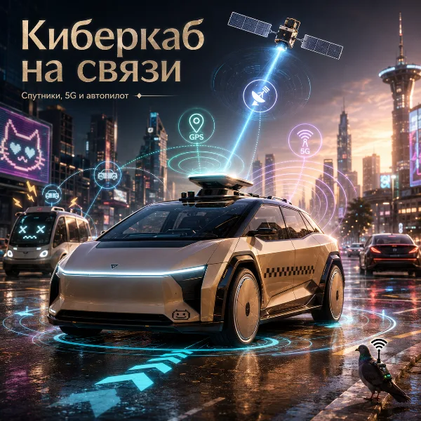 Обложка Tesla Cybercab получит спутниковый интернет Starlink V5: зачем беспилотному такси связь с орбитой