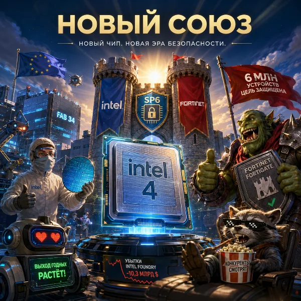 Обложка Intel 4 нашёл первого стороннего заказчика: Fortinet переносит чип SP6 с мощностей TSMC на завод Intel