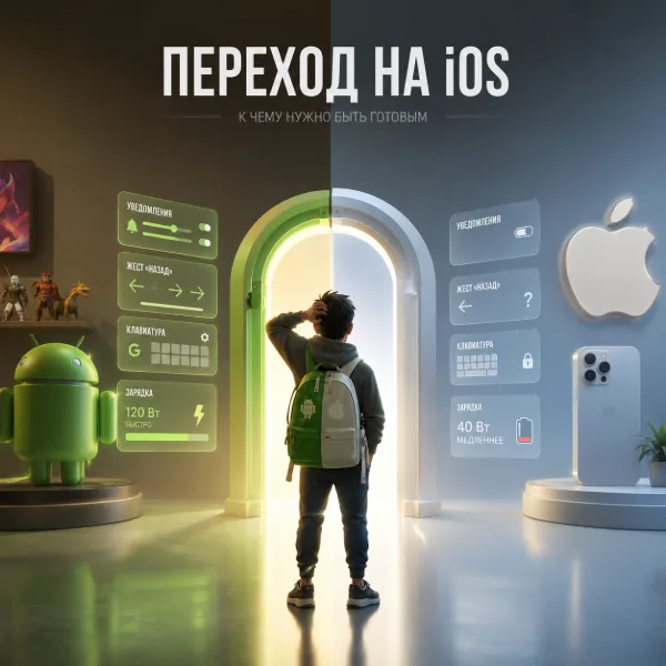 Обложка Переход с Android на iPhone: 7 привычек, от которых придётся отказаться