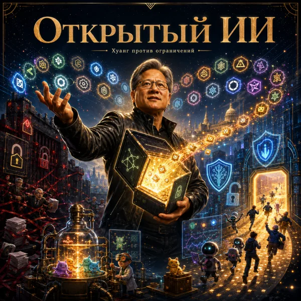 Обложка Хуанг, Nvidia и ещё 24 компании выступили против ограничений на открытые ИИ-модели в США
