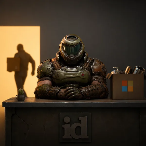 Обложка id Software после увольнений в Microsoft: студия сохранила штат уровня Doom 2016