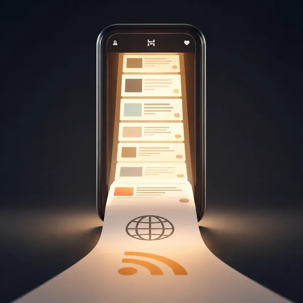 Обложка HyperTexting превращает открытый веб и RSS в ленту как в соцсетях