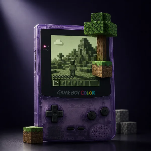 Обложка Minecraft в 3D на Game Boy Color: энтузиаст оживил блочный мир на 8-битном железе