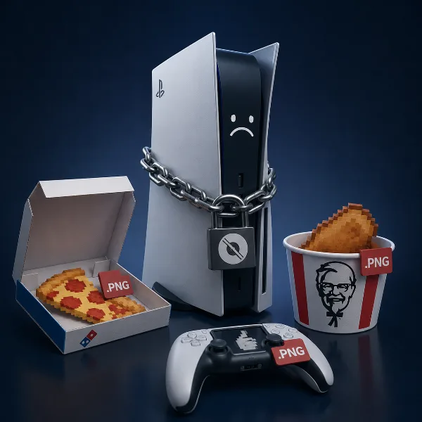Обложка Domino’s, KFC и GameSir высмеяли отказ Sony от дисков: цифровая пицца и PNG-курица