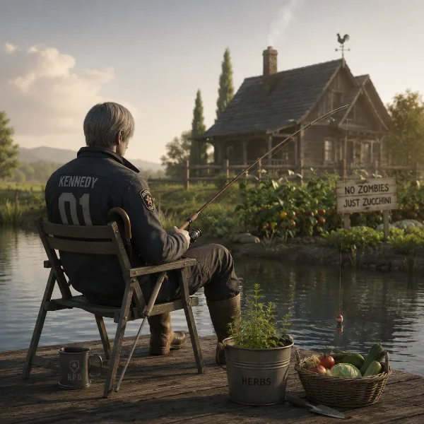 Обложка Создатель Resident Evil предложил игру про пенсионера Леона Кеннеди с рыбалкой и огородом
