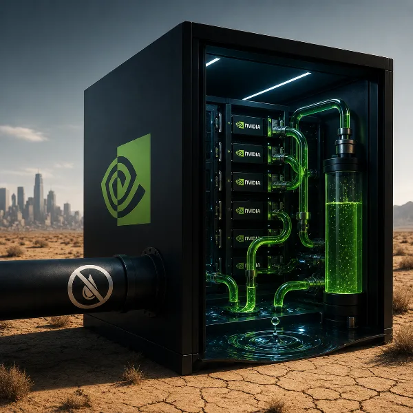 Обложка Жидкостное охлаждение Nvidia убирает расход воды только внутри дата-центра