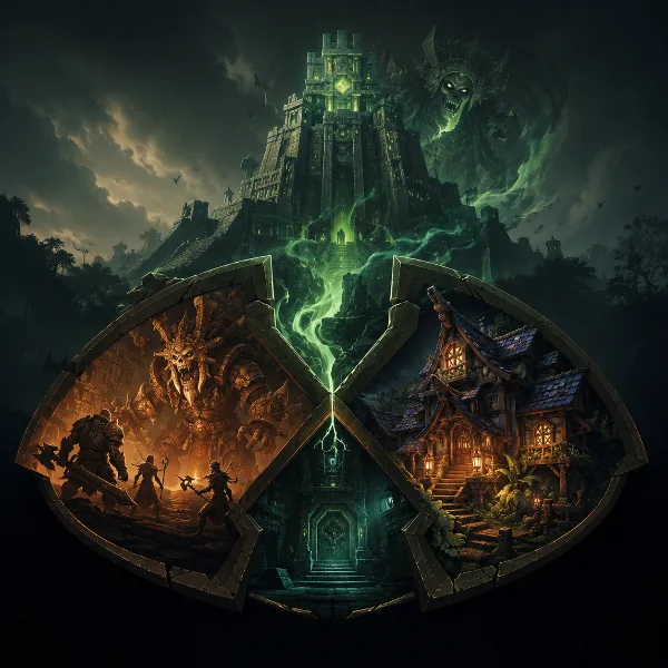 Обложка World of Warcraft: патч 12.1 «Проклятие Ула'тека» — рейд, логова и жильё