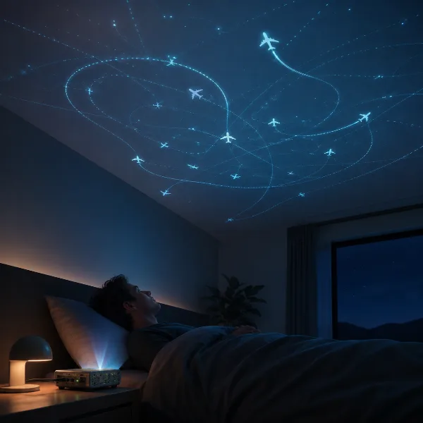 Обложка Skylight на Raspberry Pi 5: самолёты над домом и звёздное небо проецируются прямо на потолок