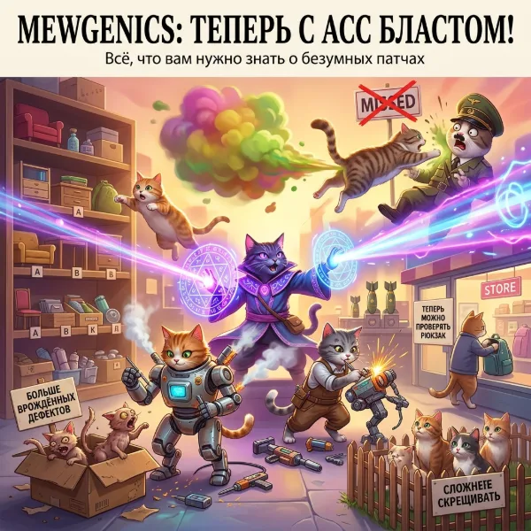 Обложка Mewgenics: безумный патч 1.1 усилил Магов, ослабил инбридинг и добавил абсурда — полный разбор
