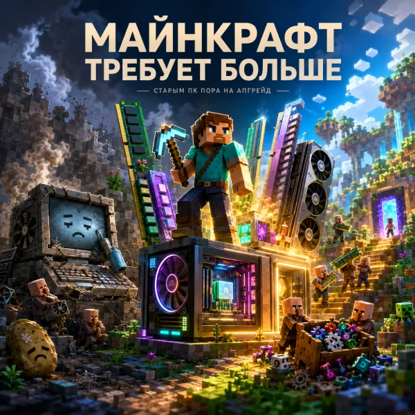 Обложка Minecraft: Java Edition: Microsoft и Mojang впервые за 17 лет подняли системные требования