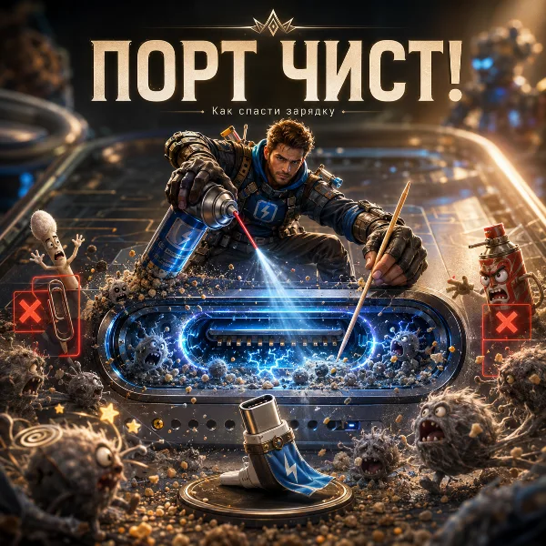 Обложка Как правильно почистить USB-порт смартфона и ноутбука: безопасные способы и запреты