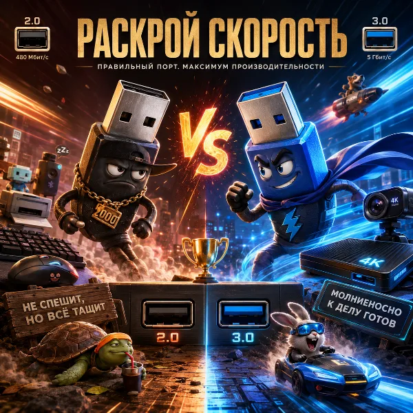 Обложка USB 2.0 или USB 3.0: чем отличаются, как распознать порт и что куда подключать