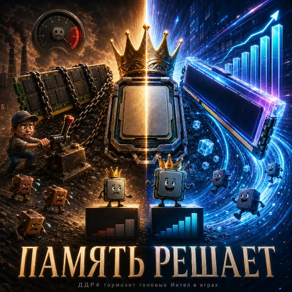 Обложка DDR4 против DDR5 в играх: тесты на Intel LGA 1700 и стоит ли экономить на памяти в 2026 году