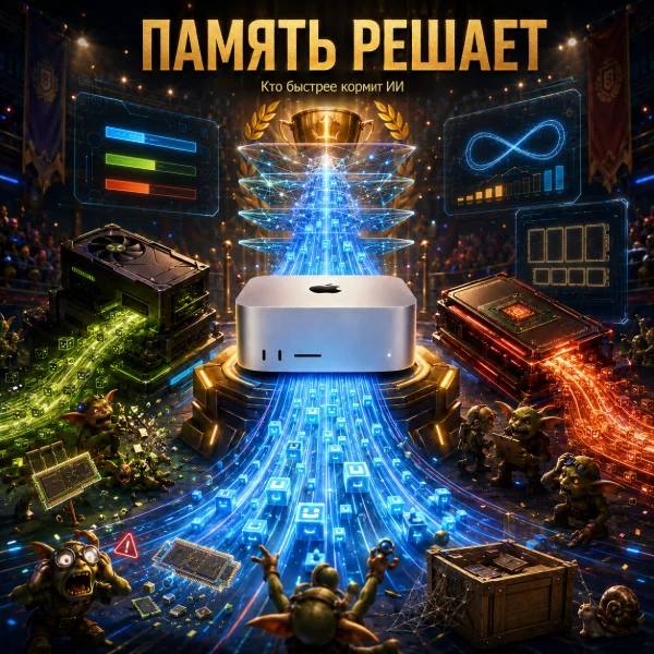 Обложка Mac Studio на M4 Max для локального ИИ: почему всё решает пропускная способность памяти