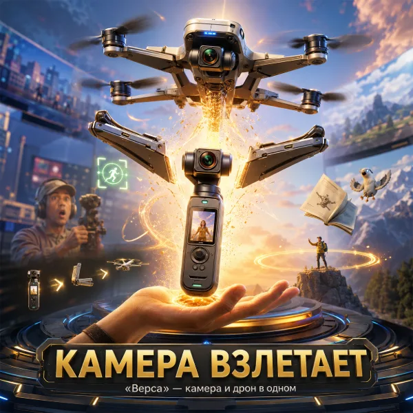 Обложка HoverAir Versa: карманная камера‑дрон с ИИ‑слежением и режимом 3D‑съёмки