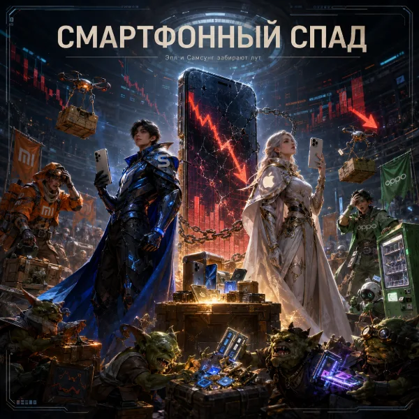 Обложка Продажи смартфонов упали на 6% во 2 квартале 2026: Xiaomi теряет четверть поставок, Apple ставит рекорд