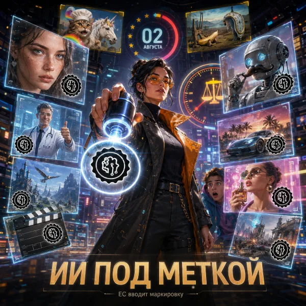 Обложка Маркировка ИИ-контента в ЕС: с 2 августа обязательны водяные знаки, штраф — до 3% оборота