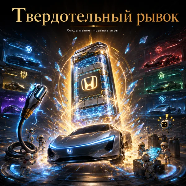 Обложка Honda и QuantumScape: партнёрство по твердотельным батареям для электромобилей