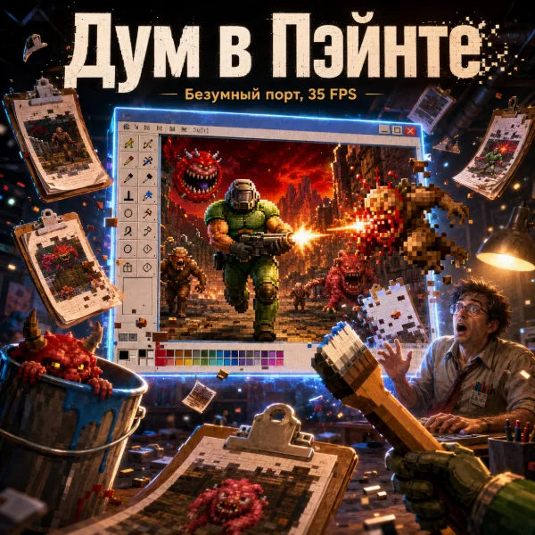 Обложка Технический директор Microsoft Azure запустил Doom прямо в MS Paint