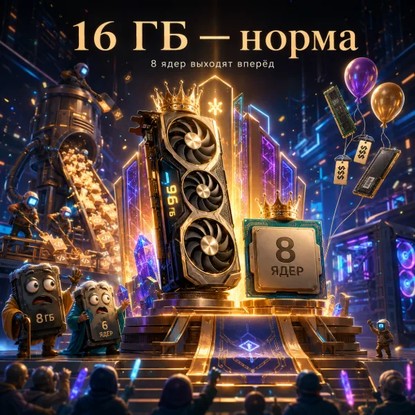 Обложка 16 ГБ видеопамяти и 8 ядер: новый стандарт для геймеров