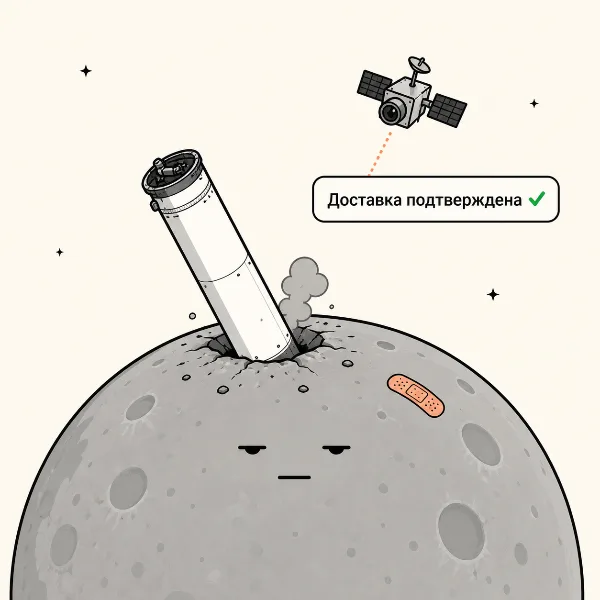Обложка Ракета SpaceX Falcon 9 врезалась в Луну, подтверждают ученые