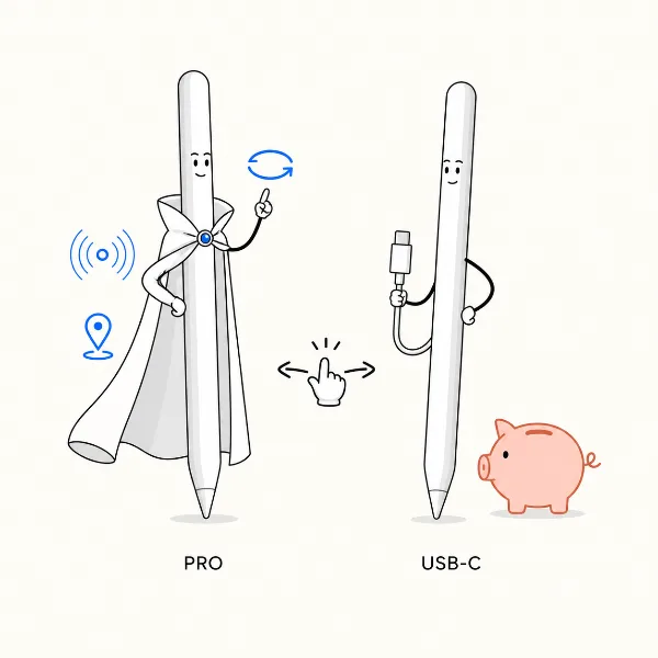 Обложка Apple Pencil Pro против Apple Pencil (USB-C): какой стилус для iPad выбрать в 2026 году