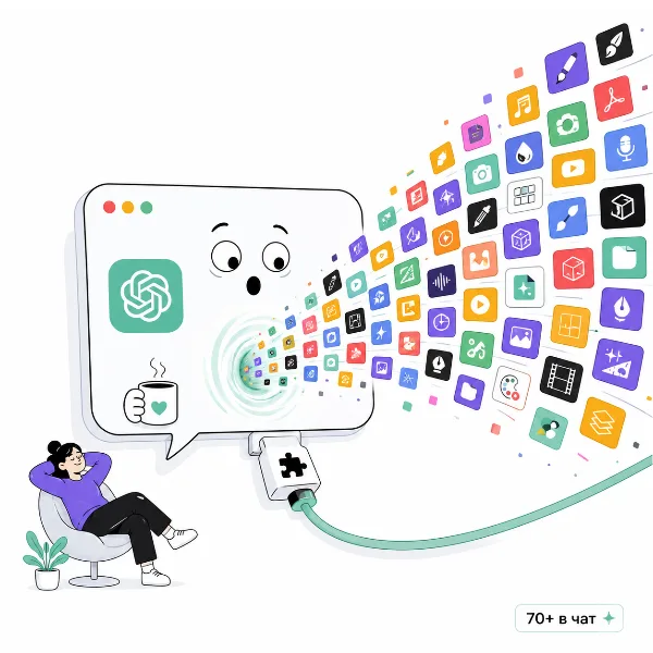 Обложка Adobe объединила Photoshop, Premiere и ещё 70+ инструментов Creative Cloud в едином плагине для ChatGPT
