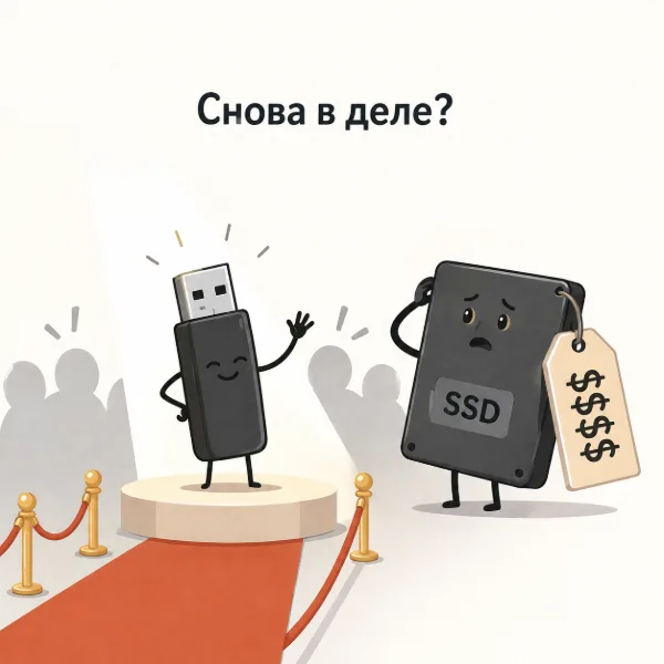 Обложка USB-флешки снова в цене: почему им не страшен рост стоимости SSD