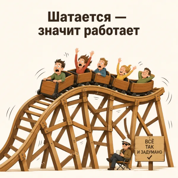 Обложка Деревянные «американские горки»: почему они шатаются и гнутся?