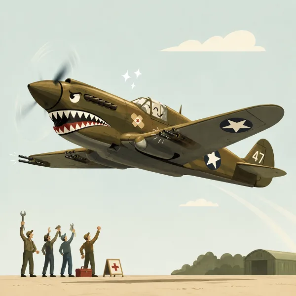 Обложка Реставраторы подняли в небо P-40 Warhawk с работающими пулемётами спустя 80 лет