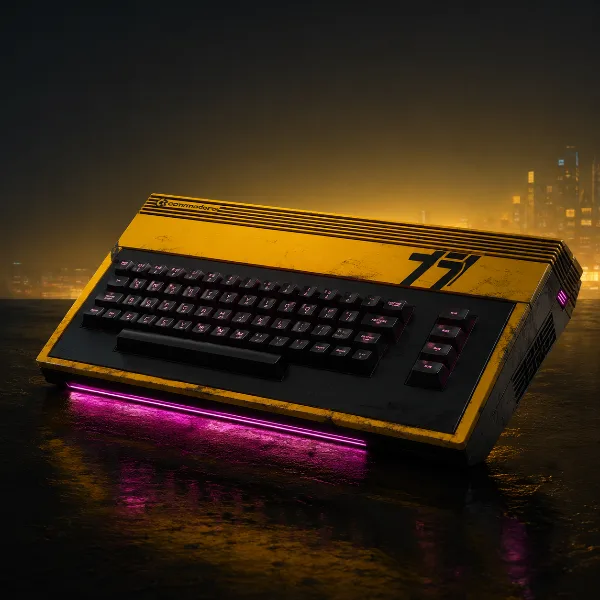 Обложка Commodore 77: культовый 8-битный компьютер выпустили в оформлении Cyberpunk 2077