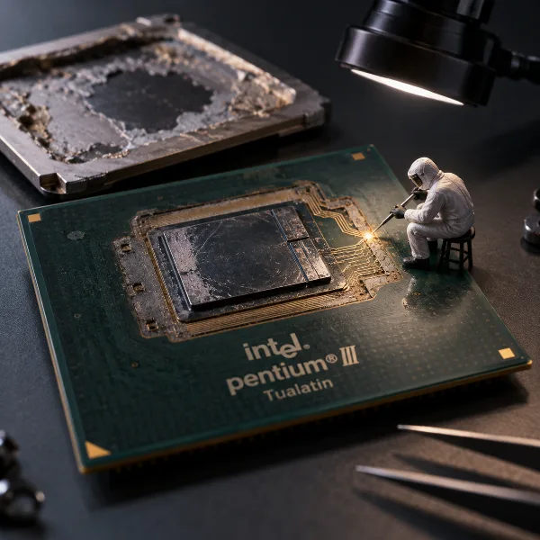 Обложка Восстановление дорожек Pentium III Tualatin после неудачного скальпирования