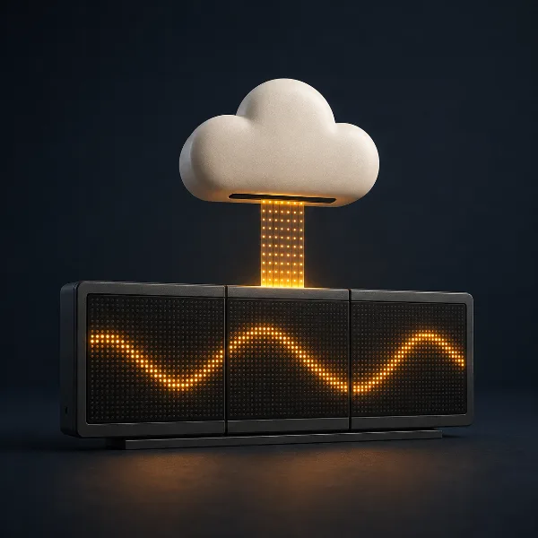 Обложка TickrCast: модульное светодиодное табло на ESP32-S3 с рендерингом на сервере и обновлениями по воздуху