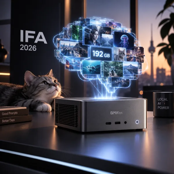 Обложка GMKtec EVO-X5 Pro на IFA 2026: мини-ПК со 192 ГБ памяти для локального запуска нейросетей