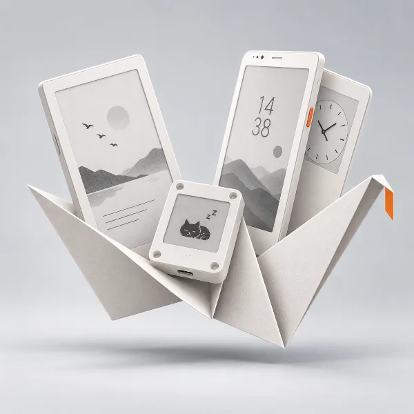 Обложка Смартфоны и гаджеты с экранами E Ink: ридер PocketBook Q, терминал M5Stack PaperMono и двухэкранный HiBreak Dual 3