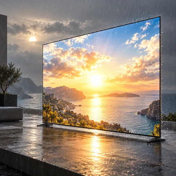 Обложка Sylvox Frameless Pro: уличный телевизор 75 дюймов с яркостью 2000 нит, защитой IP56 и рамкой тоньше на 90%