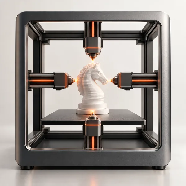 Обложка LightMake L4: настольный 3D-принтер с четырьмя независимыми печатающими головами и линейными двигателями