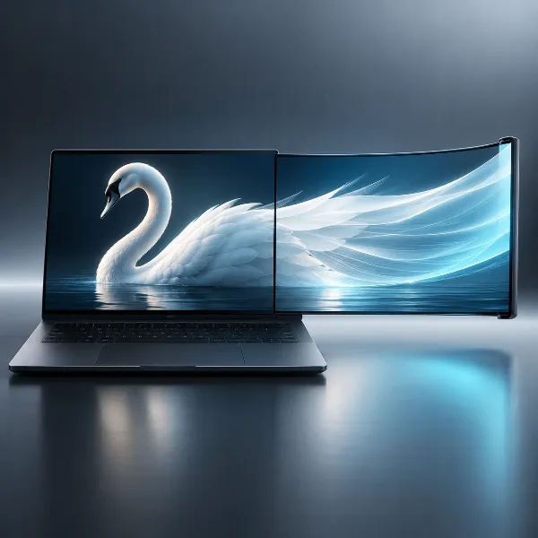 Обложка Lenovo Project Swan: ноутбук ThinkBook Plus с экраном, который раскатывается вбок