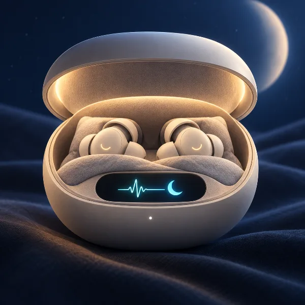 Обложка Anker Soundcore Sleep Earbuds 4 Pro: наушники для сна с пульсометром и экраном в кейсе